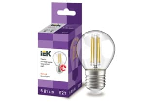Лампа LED G45 шар прозр. 5Вт 230В 3000К E27 серия 360°