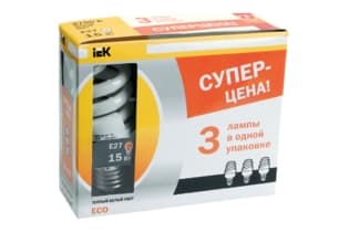 Лампа спираль КЭЛP-FS Е27 20Вт 2700К ПРОМОПАК 3 шт -eco