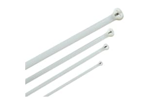 Хомут Хку 3,6х140мм со стальным замком белый (100шт)