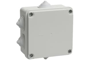 Коробка КМ41233 распаячная для о/п 100х100х50 мм IP44 (RAL7035, 6 гермовводов)