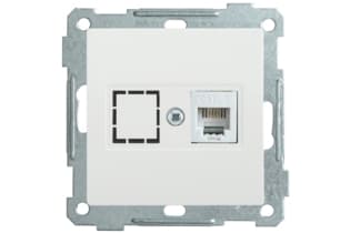 РK10-1-Б Розетка компьютерная RJ45 Cat5e BOLERO белый