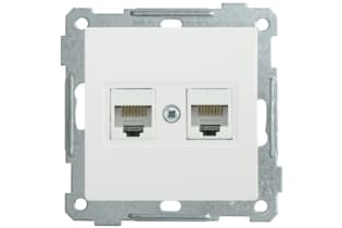 РK10-2-Б Розетка 2-ая комп. RJ45 Cat5e BOLERO белый