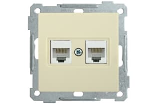 РK10-2-Б Розетка 2-ая комп. RJ45 Cat5e BOLERO кремовый