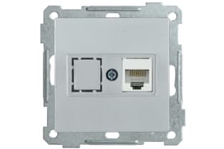 РK11-1-Б Розетка компьютерная RJ45 Cat6 BOLERO серебр.
